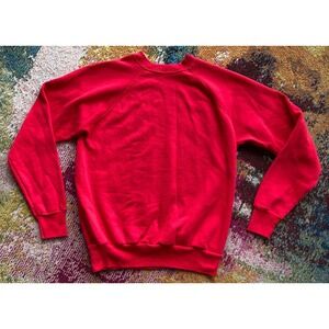 Vintage 80s Pannill Red Blank Ragland Crewneck Sweatshirt Womens XL USA Made